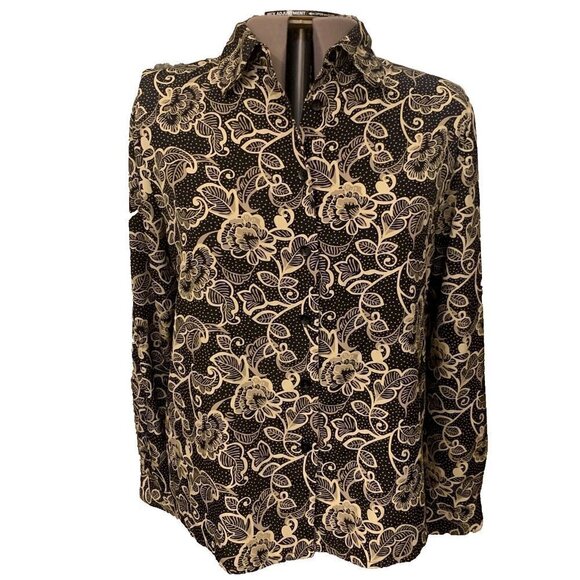 Liz Baker. Size 16. Long Sleeve. Button Cuff. Machine Wash Blouse. B93 - Picture 1 of 6